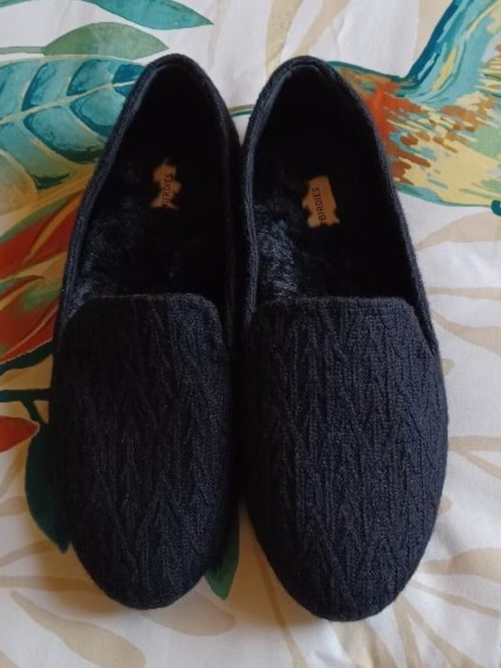 LIKE NEW! Birdies "Starling" Cable-Knit Black Flat Size 7.5